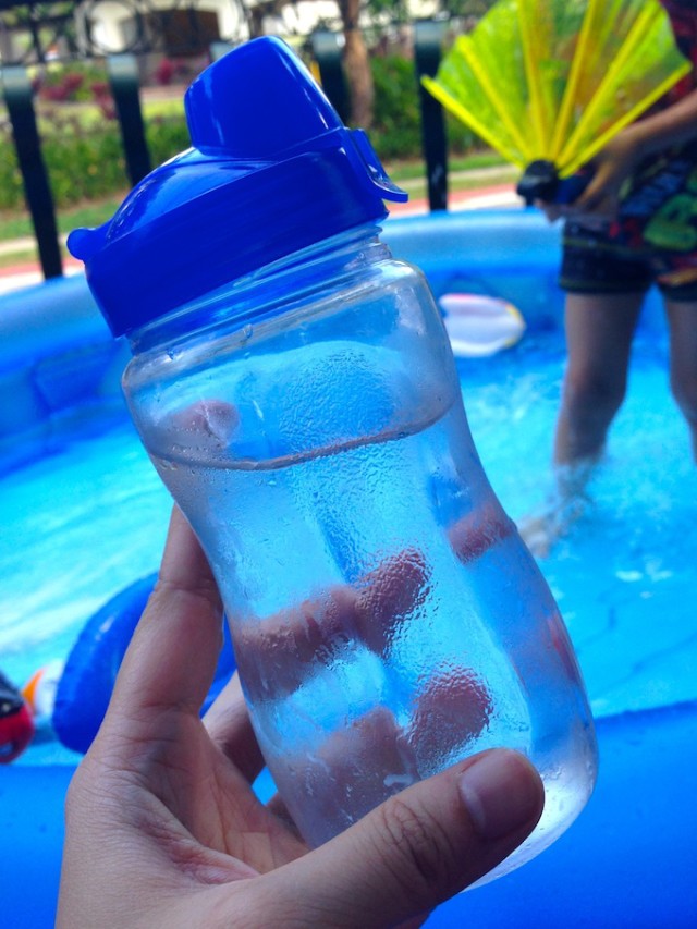 Drink water even if you're refreshed by playing IN the water.