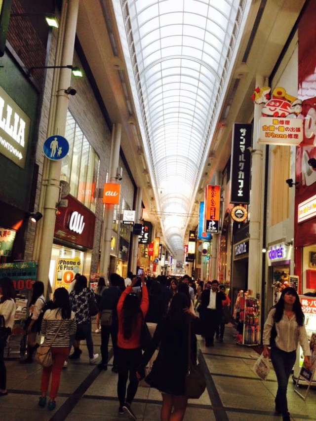 Shopping at Shinsaibashi.